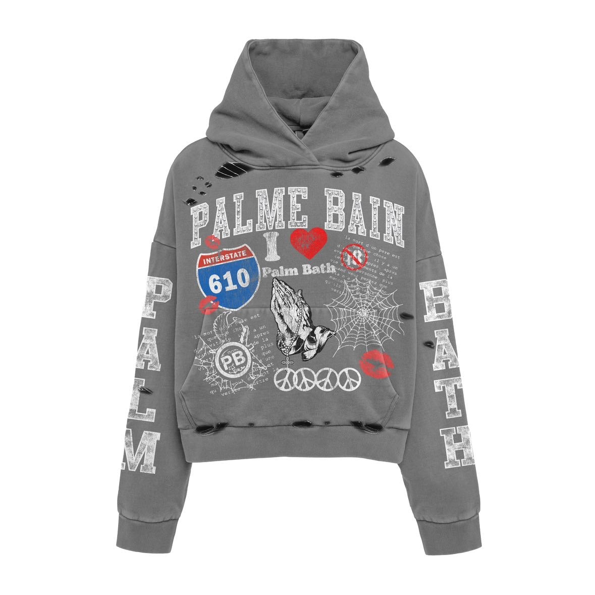 GREY PALME BAIN HOODIE